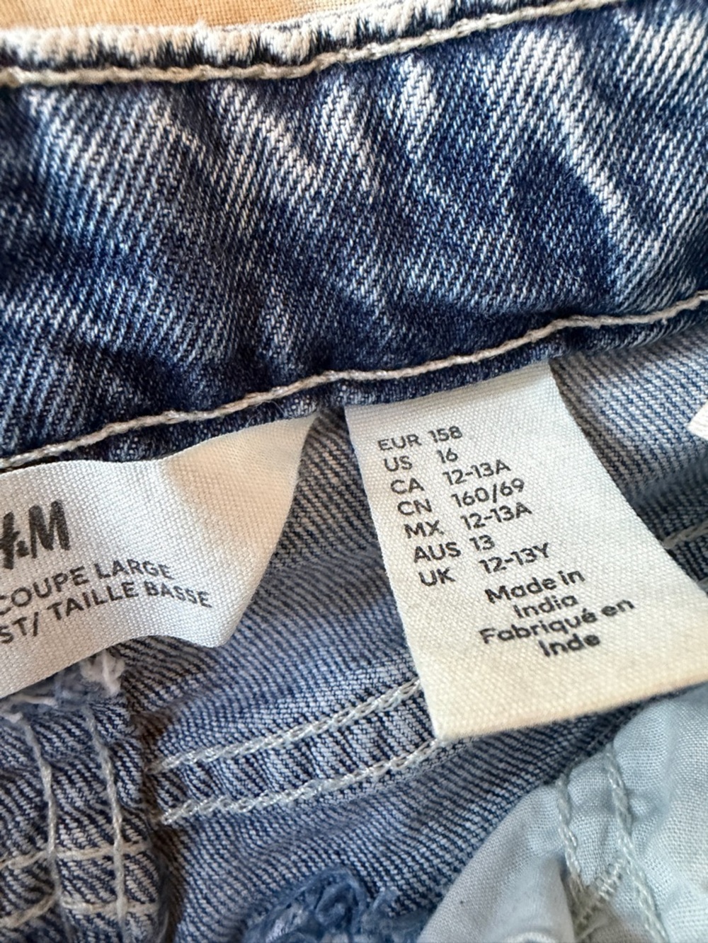 Girls H&M wide leg Light Blue Washed Cargo Jeans - Picture 4 of 10